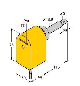 TURC FCS-HA2P-VRX/24VDC/AL115 6M Strömungssensor Eintauchsensor mit integrierter