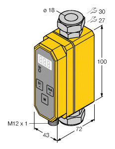 TURC FTCI-18D15A4P-LIUP8X-H1141 Durchflussmesser Inline-Sensor mit integrierter