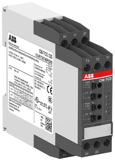ABB CM-TCS.12S Temperaturüberwachungs relais 0...+100°C, 24-240VAC/DC