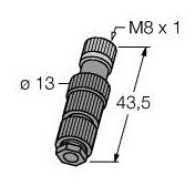 TURC H 5131-0 M8 x 1 / D 8 mm Rundsteckverbinder Konfektionierbare Kupplung, ger