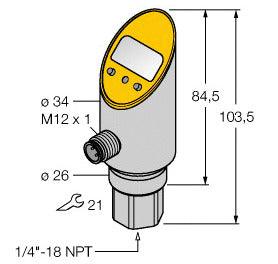 TURC PS010V-302-LI2UPN8X-H1141 Drucksensor mit Stromausgang und einem Transistor