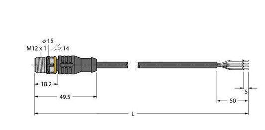 TURC RSC4.4T-2/TEY Aktuator- und Sensorleitung / PVC Anschlussleitung