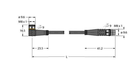 TURC PKW3M-2-PSG3M/TEG Aktuator- und Sensorleitung / PVC Verbindungsleitung