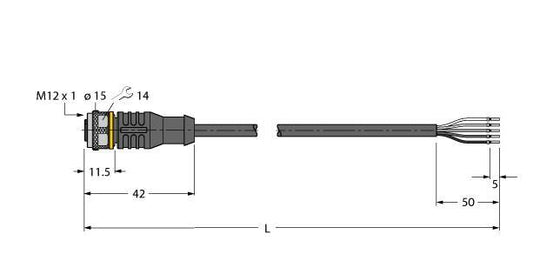 TURC RKC4.5T-2/TXY Aktuator- und Sensorleitung / PUR Anschlussleitung
