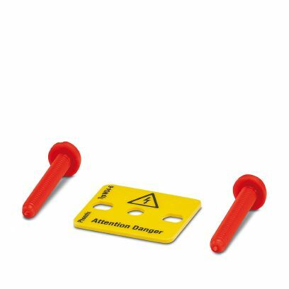 PHO WS 3-8 Warnschild 3 Klemmen Raster 8mm