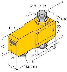 TURC FCI-D20A4P-AP8X-H1141 Strömungssensor Inline-Sensor mit integrierter Auswer