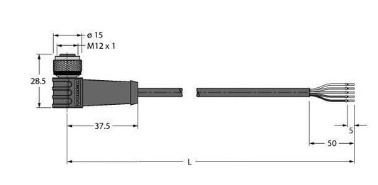 TURC HT-WWAK4.5-2/S2430 Industrielle Sensorleitung - PTFE- Kabelmantel