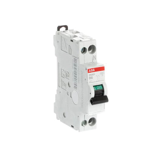 ABB SN201-B6 Sicher.-auto. B-Char. 6kA 6A 1P+N Neutrall.rechts 2CSS255101R0065