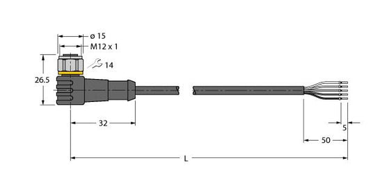 TURC WKCV4.5T-P7X3-10/TFW Aktuator- und Sensorleitung / PP-EPDM, Anschlussleitun