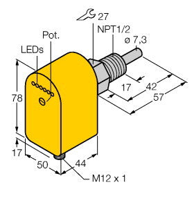 TURC FCS-N1/2A4P-LIX-H1141 Strömungsüberwachung Eintauchsensor mit integrierter