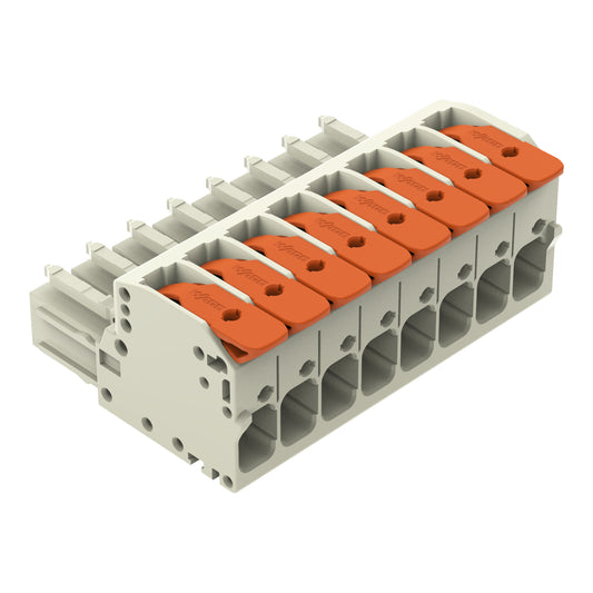 WAGO 831-1108 1-Leiter-Federleiste Hebel 10 mm² Rastermaß 7,62 mm 8-polig lichtg