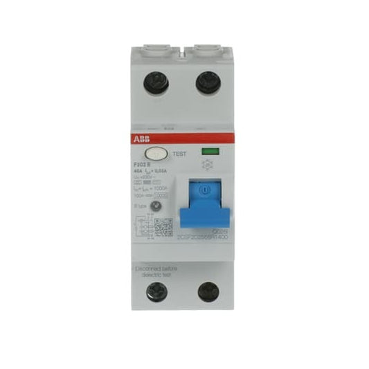 ABB F202B-40/0,03 FI-Schutzschalter Typ B 2P 40A 30mA 3kA 2TE 2CSF202568R1400