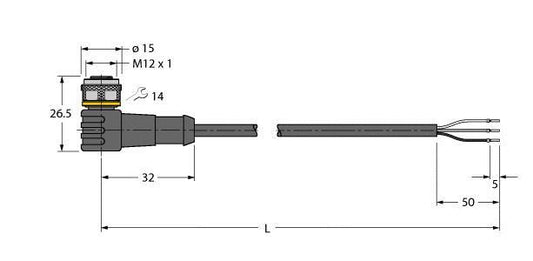 TURC WKC4T-2/TEY Aktuator- und Sensorleitung / PVC Anschlussleitung