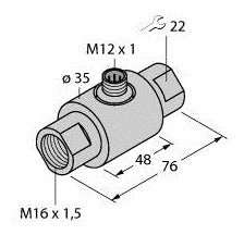 TURC FCI-D09A4-NA-H1141/M16 Strömungssensor Inline-Sensor ohne integrierte Auswe