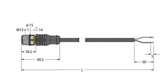 TURC RSC4.221T-4/TEB Aktuator- und Sensorleitung PVC Anschlussleitung