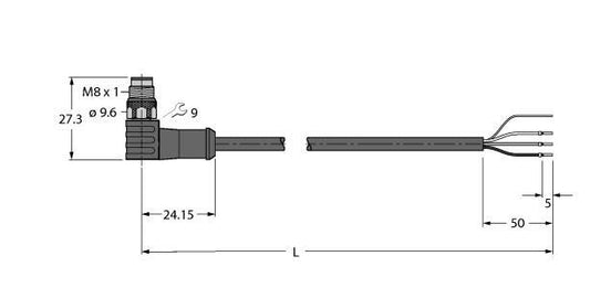 TURC PSWS3M-10/TXL Aktuator- und Sensorleitung PUR Anschlussleitung