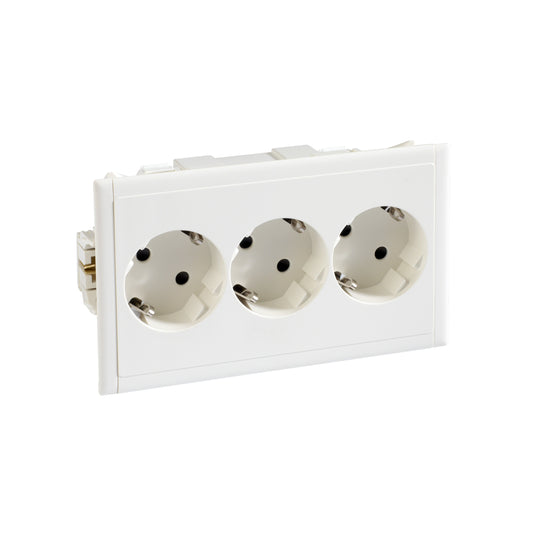 SE 5940310 3-fach Steckdose fuer Kanaleinbau CYB-PS weiss RAL 9010