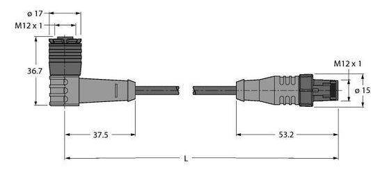 TURC WKC4Q-2-RSC4Q/TXL Aktuator- und Sensorleitung / PUR - Schnellverschluss-Ver
