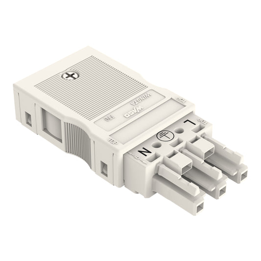 WAGO 770-123 Buchse 3-polig ws 2x0,5-4qmm mit Zugentlastung