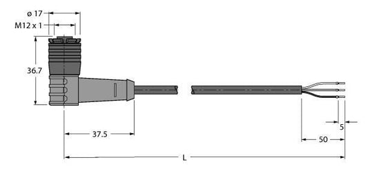 TURC WKC4Q-10/TXL Aktuator- und Sensorleitung / PUR - Schnellverschluss-Anschlus