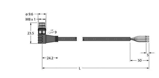 TURC PSW4M-10/TXL Aktuator- und Sensorleitung PUR Anschlussleitung