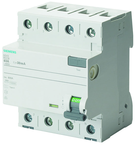 SIEM 5SV3444-6 FI-Schutzschalter TYP A 40/4 100MA 4TE