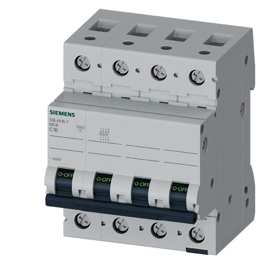 SIEM 5SL4616-7 Leitungsschutzschalter 400V 10KA, 3+N-Polig, C, 16A