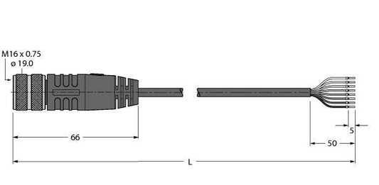 TURC BKM14-E01-10/S90 Aktuator- und Sensorleitung, Anschlussleitung