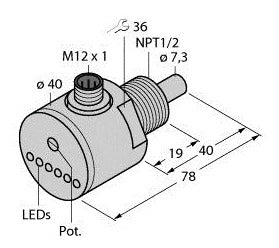TURC FCS-N1/2A4-AP8X-H1141 Strömungssensor Eintauchsensor mit integrierter Auswe