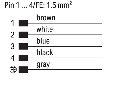 WAGO 756-3504/050-150 Power-Leitung, M12L-Stecker, winklig, 5-polig, Länge 15 m