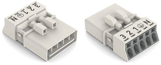WAGO 890-235 Stecker ohne Zugentlastungsgehäuse 5-polig 0,25 - 1,5 qmm weiß