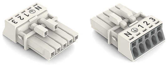 WAGO 890-225 Buchse ohne Zugentlastungsgehäuse 5-polig 0,25 - 1,5 qmm weiß