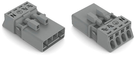 WAGO 890-254/060-000 Stecker ohne Zugentlastungsgehäuse 4-polig, grau