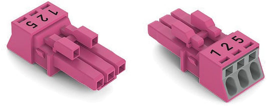 WAGO 890-283/081-000 Buchse ohne Zugentlastungsgehäuse 3-polig, pink