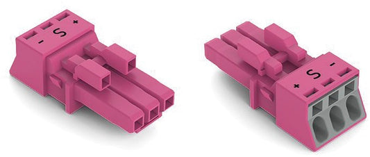WAGO 890-283/082-000 Buchse ohne Zugentlastungsgehäuse 3-polig, pink