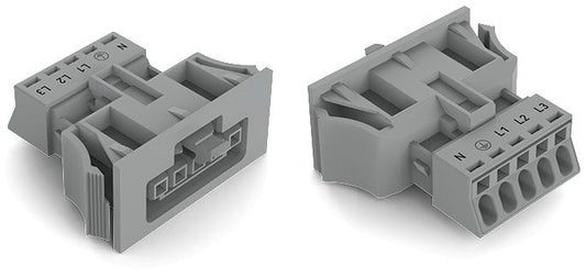 WAGO 890-745/060-000 Buchse Snap-In 5-P. mit VK, grau