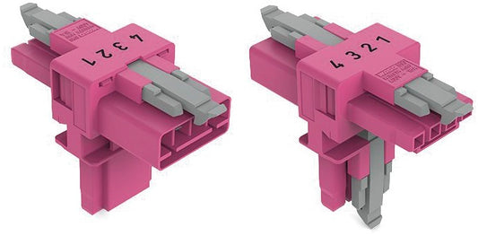 WAGO 890-1733 T-Verteiler 1 x Stecker / 2 x Buchse 4-polig, pink