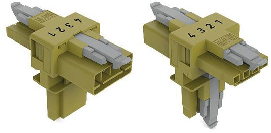 WAGO 890-1732 T-Verteiler 1 x Stecker / 2 x Buchse 4-polig, hellgrün