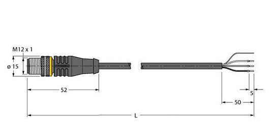 TURC RSS4T-5/TEL Aktuator- und Sensorleitung PVC Anschlussleitung
