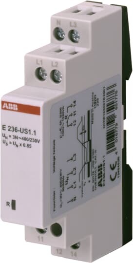 ABB E236-US1.1 Unterspannungsrelais 3-phasig + N 1 Wechsler