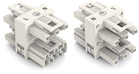 WAGO 770-657 Verteiler 3-fach 3p weiss 1xStecker 3xBuchse