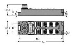 TURC FLDP-IOM124-0001 Kompaktes Feldbus-I/O-Modul für PROFIBUS-DP 12 digitale pn