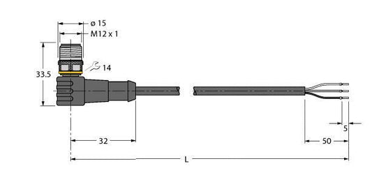 TURC WSC4T-10/TEY Aktuator- und Sensorleitung / PVC Anschlussleitung