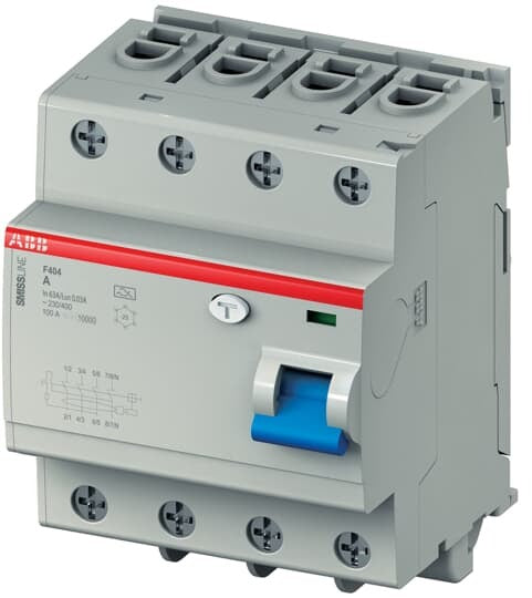 ABB F404A-S63/0.1 FI-Schutzschalter 63A 4p 0,1mA 400VAC 50Hz