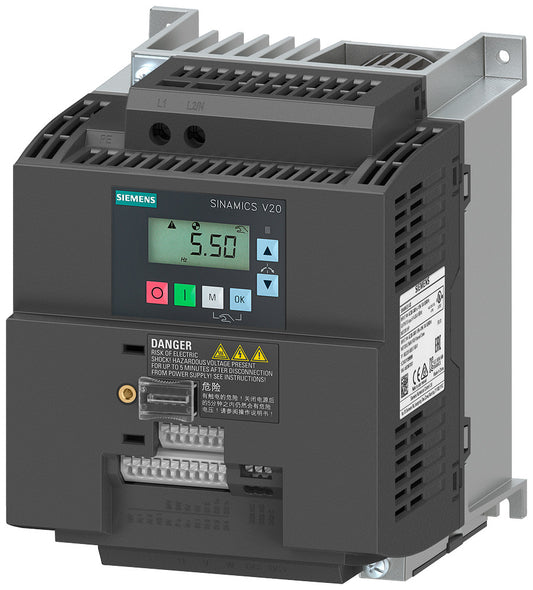 SIEM 6SL3210-5BB23-0BV1 SINAMICS V20, IP20, FSAD, B, 1 AC 200-240 V, 3,00 kW