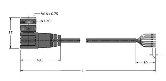 TURC BKWM14-E01-15/S90 Aktuator- und Sensorleitung, Anschlussleitung