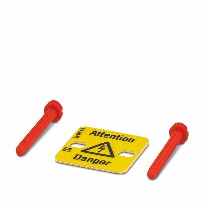 PHO WS 4-5 Warnschild 4 Klemmen Raster 5mm