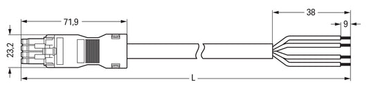 WAGO 891-8994/105-105 Anschlussleitung Buchse - offenes Leitungsende 4-polig, gr