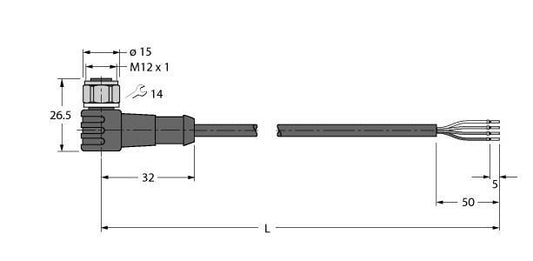 TURC WKCV4.4T-2/TFW Aktuator- und Sensorleitung / PP-EPDM, Anschlussleitung