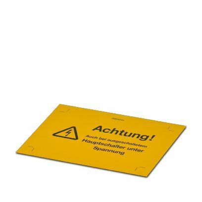 PHO WS-K Klebe-Warnschild 74X52mm -Blitzpfeil Achtung!-